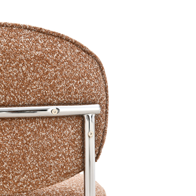 Silla de comedor Danica [unidad de 1] [tejido bouclé][plateado]