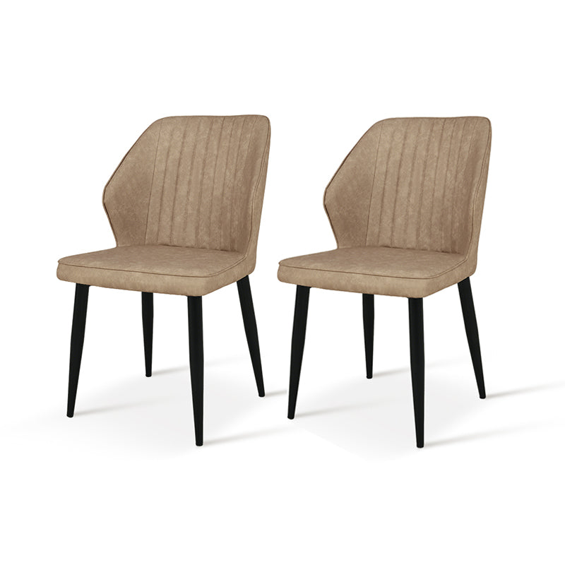 Silla Aleena [Juego de 2] [Piel sintética] [Beige]