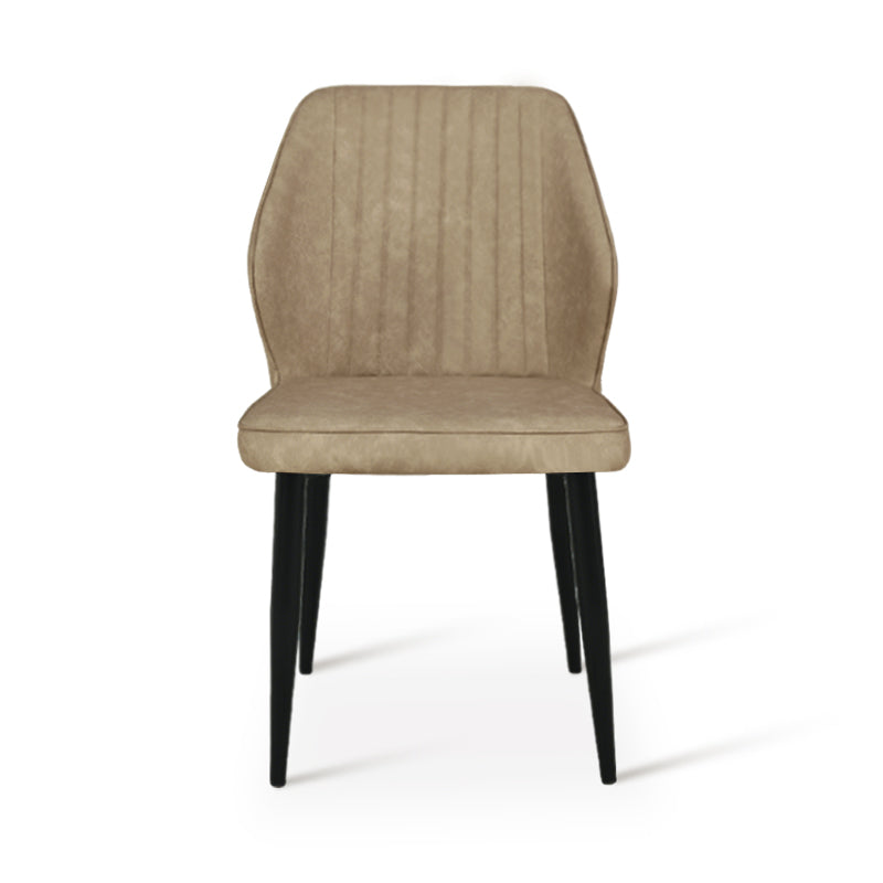 Silla de comedor Aleena [Juego de 2] [Piel sintética] [Beige]