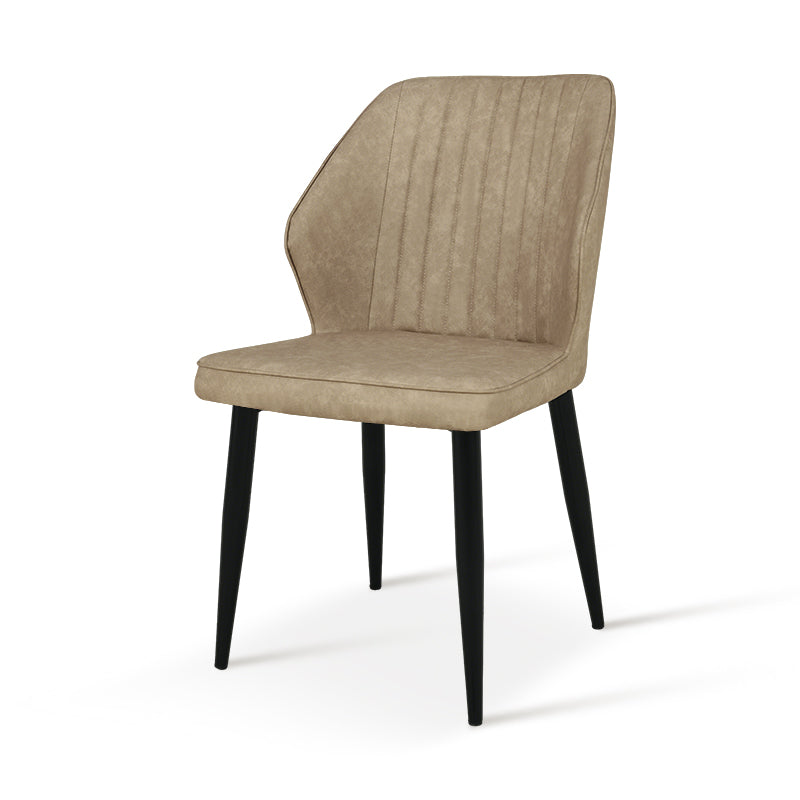 Silla de comedor Aleena [Juego de 2] [Piel sintética] [Beige]