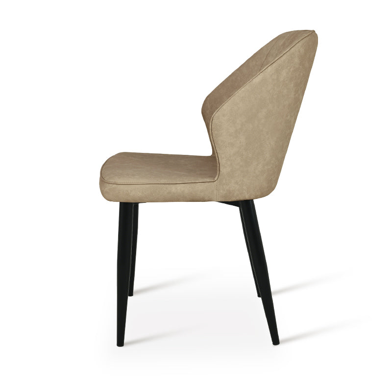 Silla de comedor Aleena [Juego de 2] [Piel sintética] [Beige]