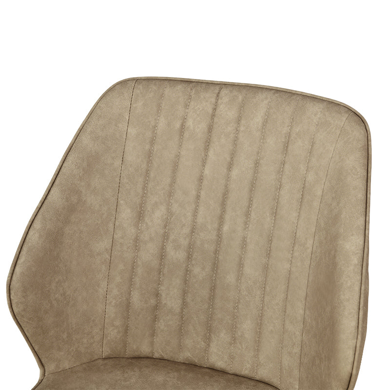 Silla de comedor Aleena [Juego de 2] [Piel sintética] [Beige]