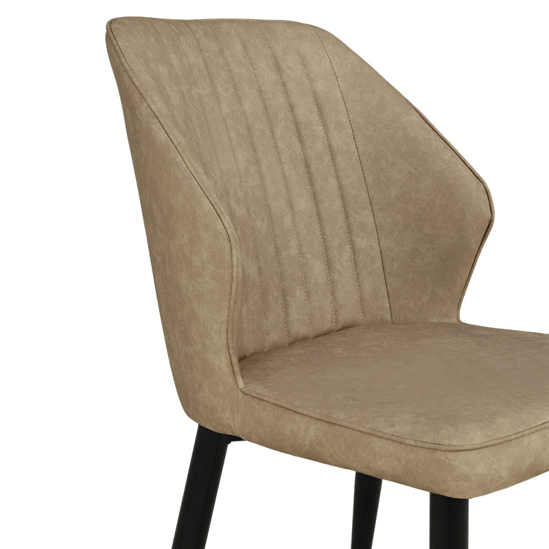 Silla de comedor Aleena [Juego de 2] [Piel sintética] [Beige]