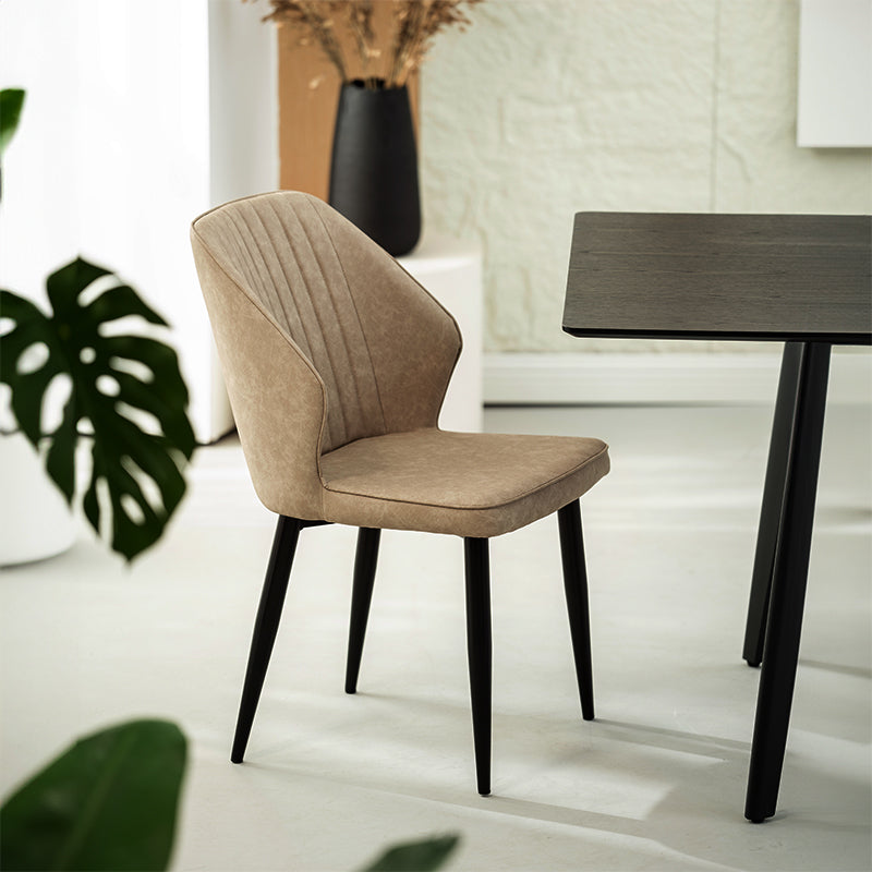 Silla Aleena [Juego de 2] [Piel sintética] [Beige]