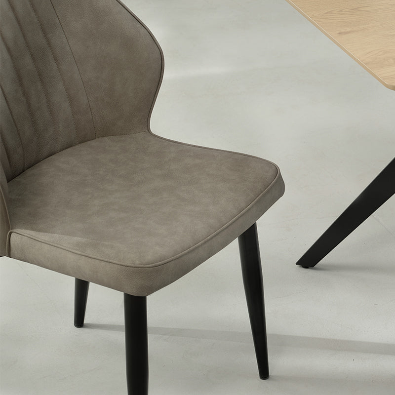Silla de comedor Aleena [Juego de 2] [Piel sintética] [Beige]