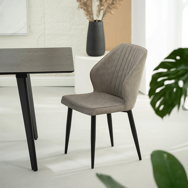 Silla de comedor Aleena [Juego de 2] [Piel sintética] [Beige]