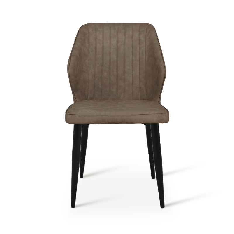 Silla de comedor Aleena [Juego de 2] [Piel sintética] [Beige]