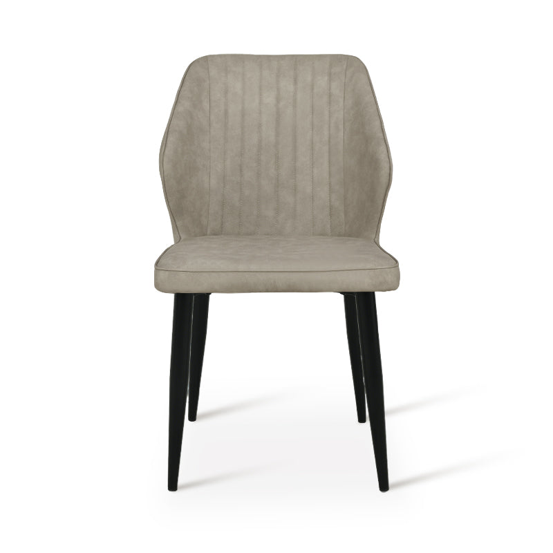 Silla de comedor Aleena [Juego de 2] [Piel sintética] [Beige]