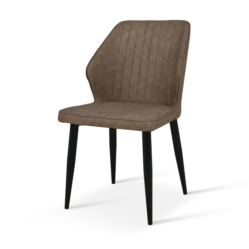 Silla de comedor Aleena [Juego de 2] [Piel sintética] [Beige]