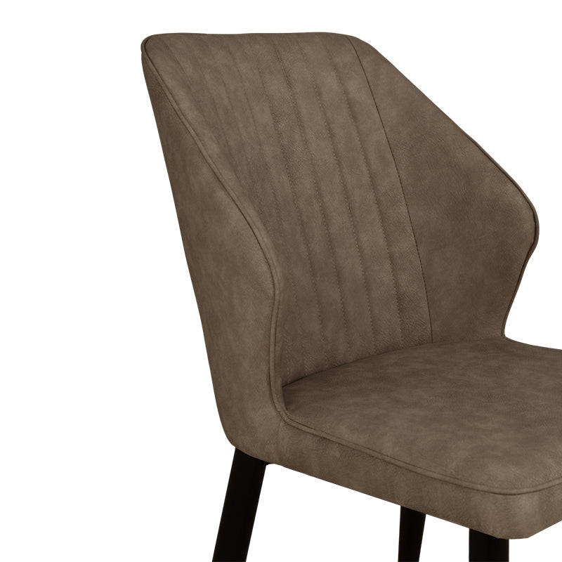 Silla de comedor Aleena [Juego de 2] [Piel sintética] [Beige]