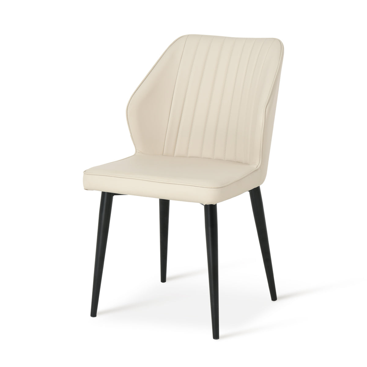 Sillas de comedor Aleena [Juego de 1] [Ecopiel] [Crema]