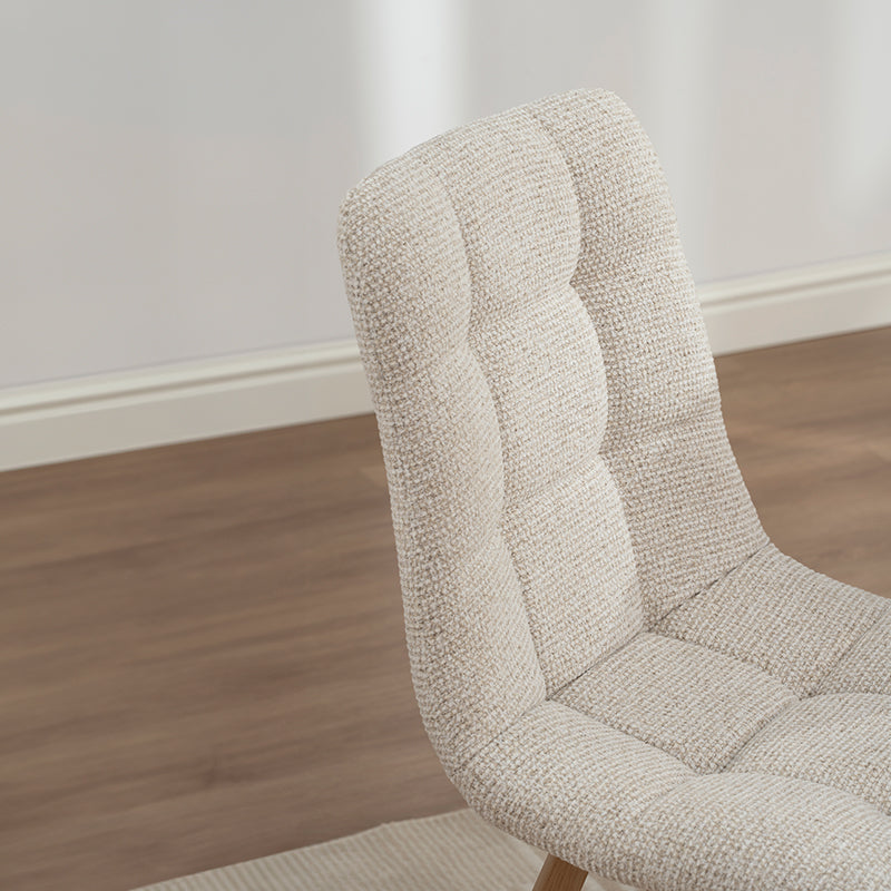 Silla de comedor elegante Aoife [Juego de 2] [Tela de lino] [Patas de metal de roble]