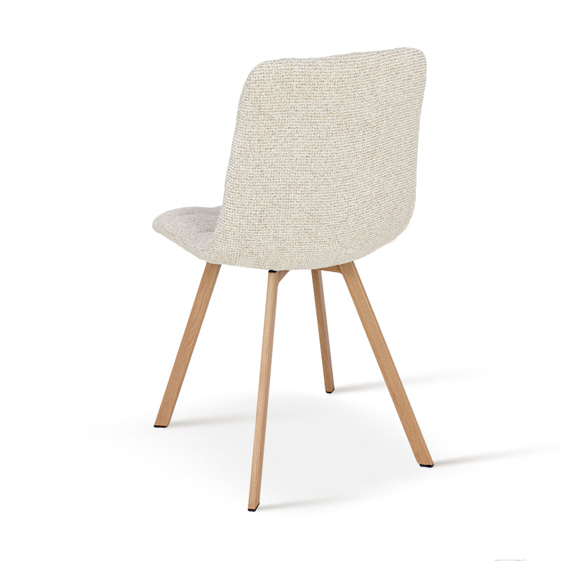 Silla de comedor elegante Aoife [Juego de 2] [Tela de lino] [Patas de metal de roble]