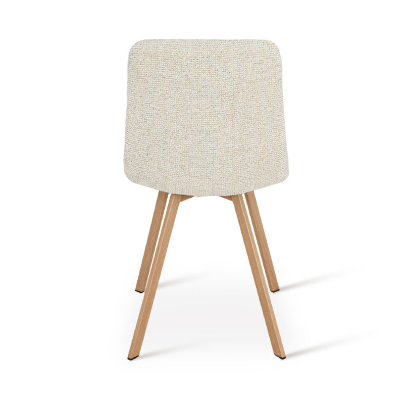 Silla de comedor elegante Aoife [Juego de 2] [Tela de lino] [Patas de metal de roble]
