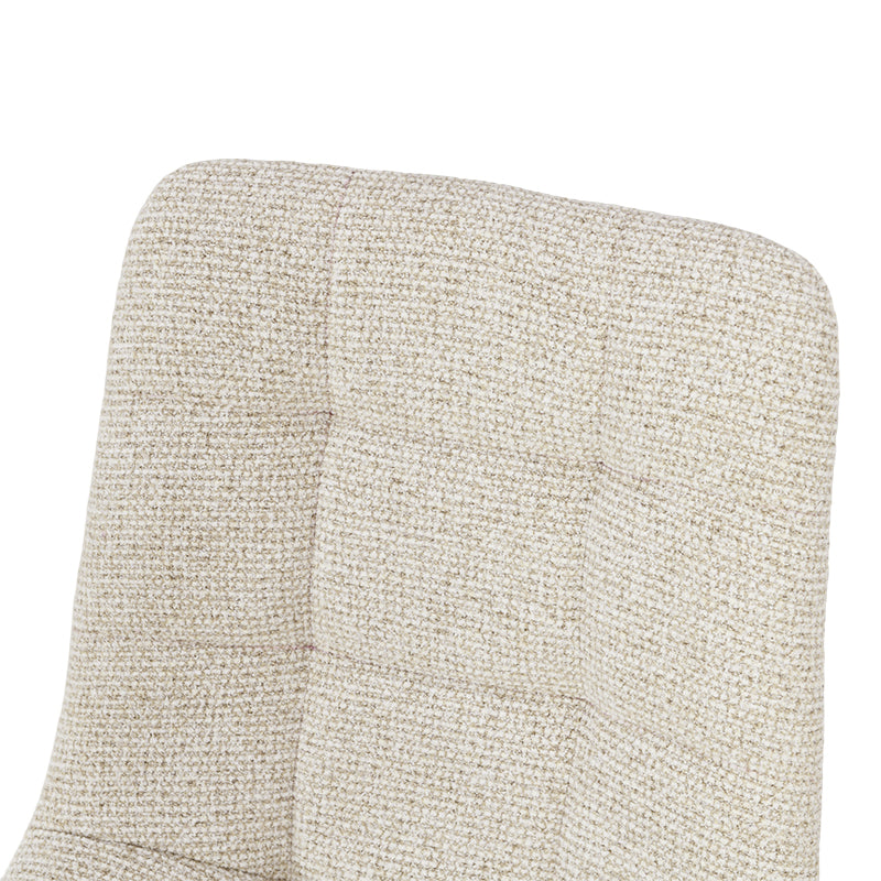 Silla de comedor elegante Aoife [Juego de 2] [Tela de lino] [Patas de metal de roble]