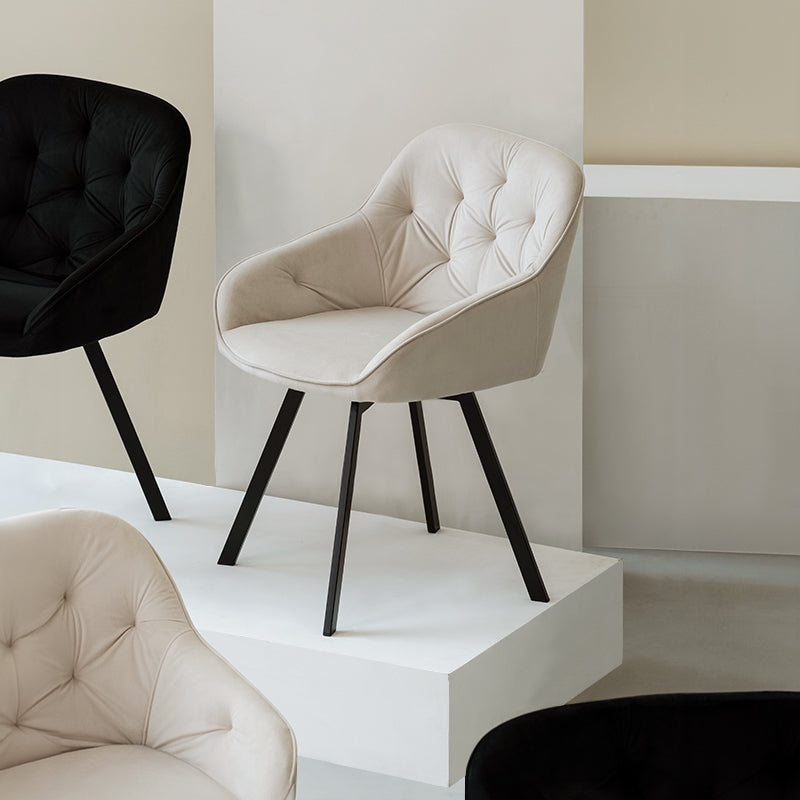 Silla de comedor con reposabrazos giratoria a 360° Keaton [Juego de 2] [Terciopelo]