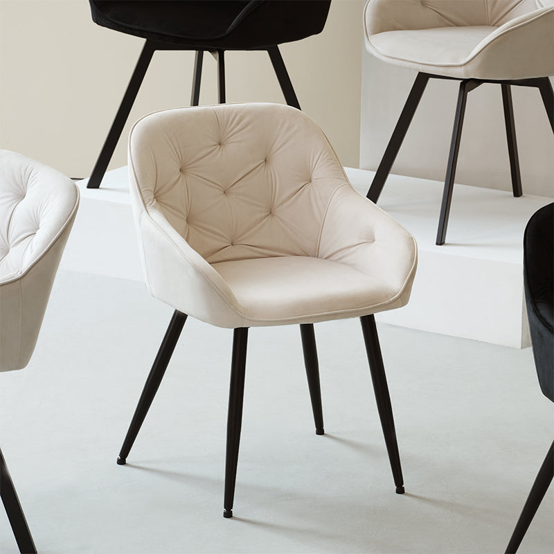 Silla de comedor con reposabrazos Keaton [Juego de 2] [Terciopelo]