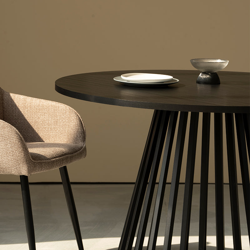 Mesa de Comedor Redonda Verónica y 4 Sillón Sienna Garden [Conjunto de Comedor]