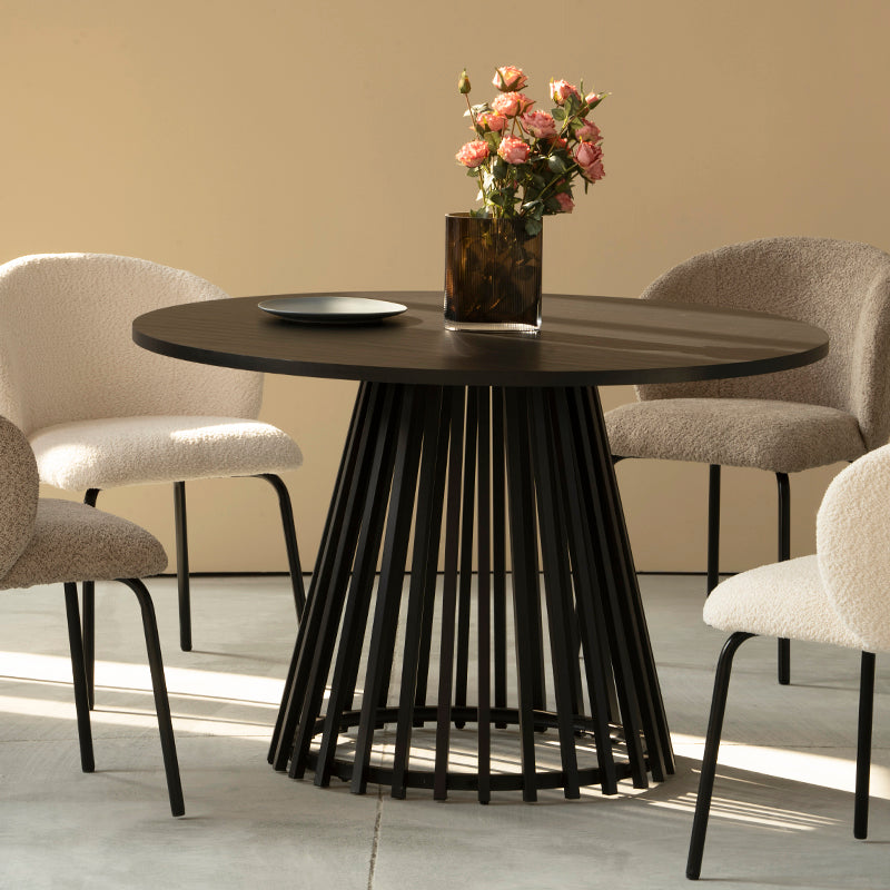 Mesa de comedor redonda Veronica [color roble] [120 cm]