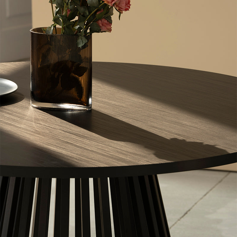 Mesa de comedor redonda Veronica [color roble] [120 cm]