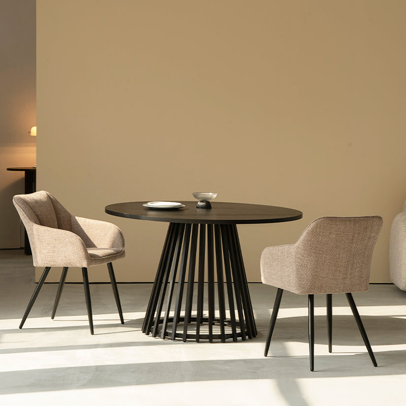 Mesa de Comedor Redonda Verónica y 4 Sillón Sienna Garden [Conjunto de Comedor]