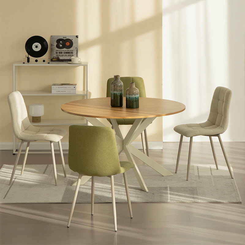 Mesa de Comedor Redonda Tilly y 4 Silla de Comedor Aoife [Conjunto de Comedor]