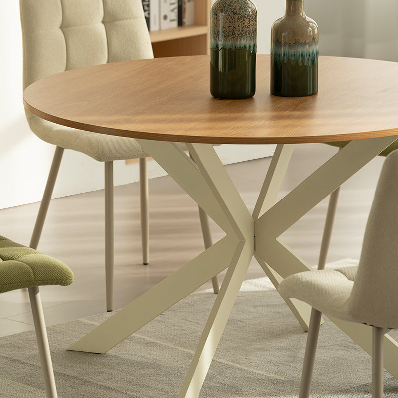 Mesa de Comedor Redonda Tilly y 4 Silla de Comedor Aoife [Conjunto de Comedor]