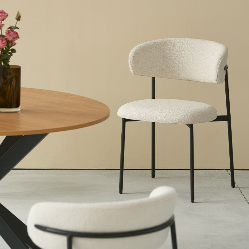 Silla de comedor Zahra [Juego de 2] [Blanco] [Bucle]