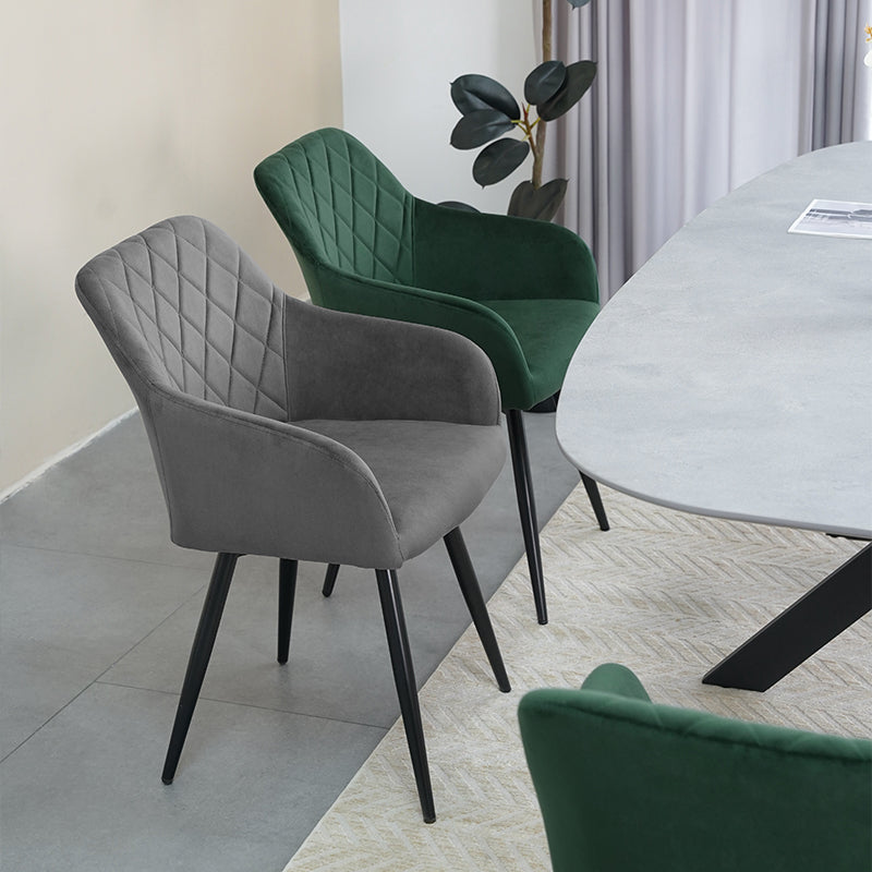 Drehstühle Frazer Diamond [2er Set] [Grau] [Samt][360-Grad-Drehteller] ofcasafurniture DE