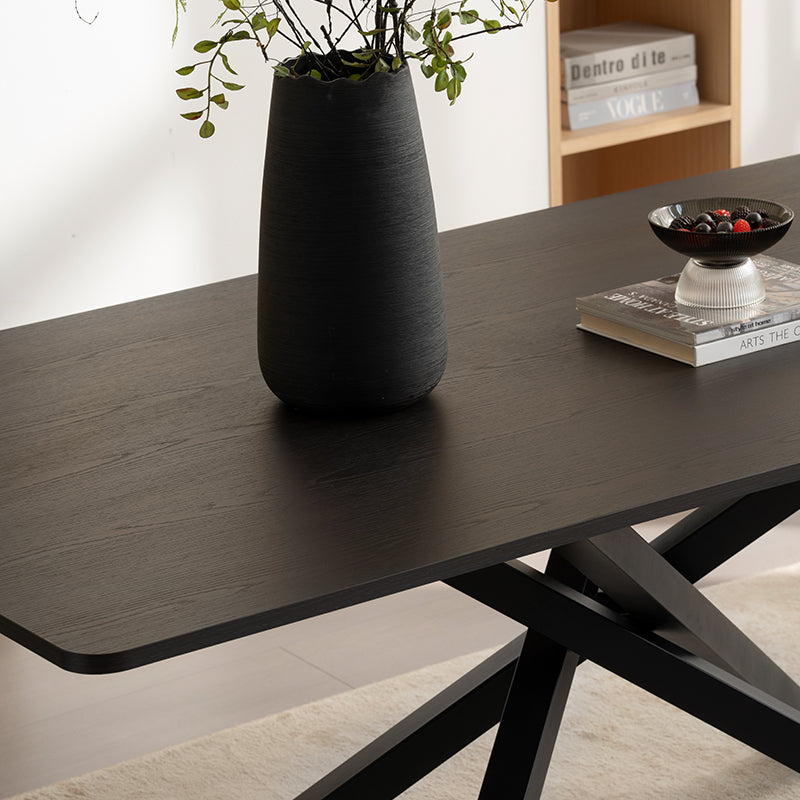Mesa de Comedor Rectangular Thalia [Madera negra] [180 cm]