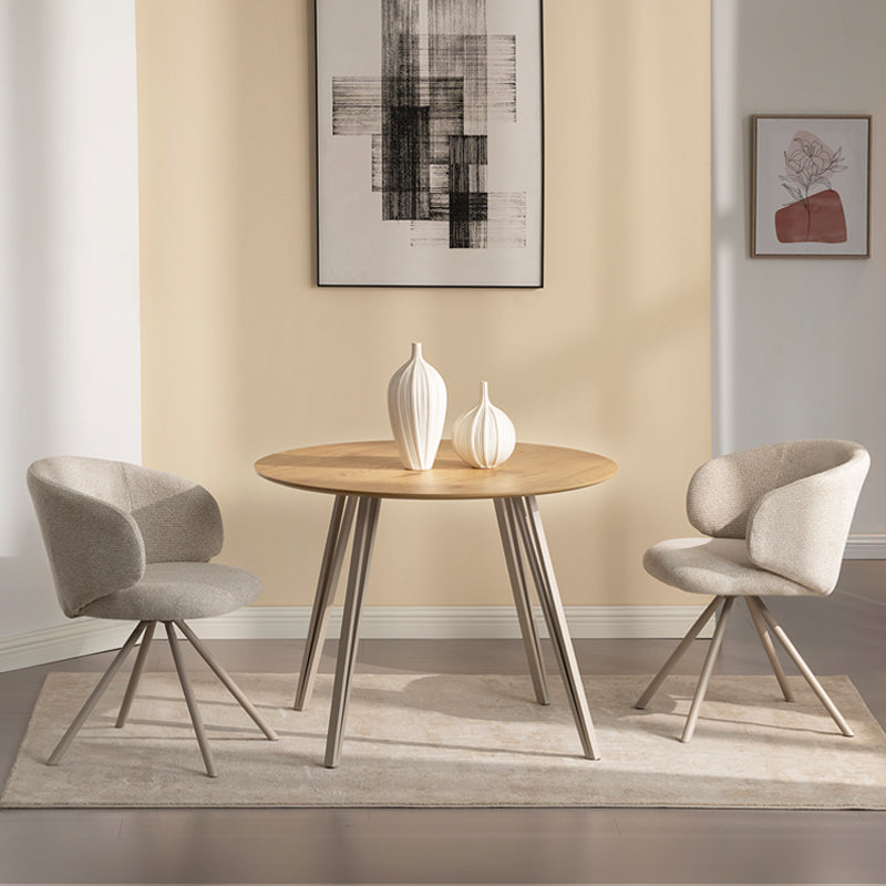 Mesa de comedor redonda Fareeha [Madera negra] [100 cm]