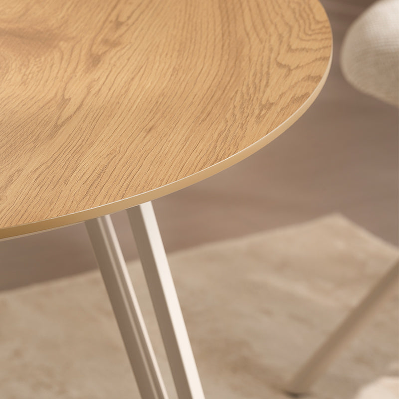 Mesa de comedor redonda Fareeha [Madera negra] [100 cm]