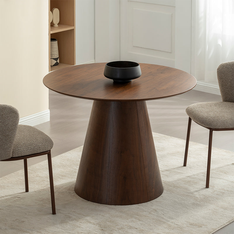 Mesa de Comedor Redonda Elowen y 4 Sillas de comedor Karin [Conjunto de Comedor]