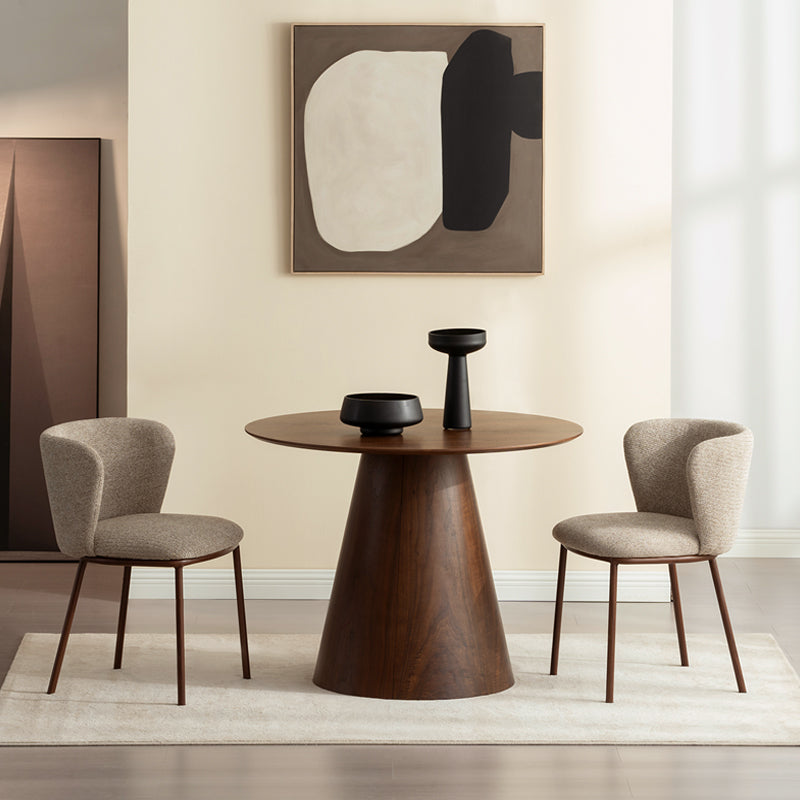 Mesa de Comedor Redonda Elowen y 4 Sillas de comedor Karin [Conjunto de Comedor]