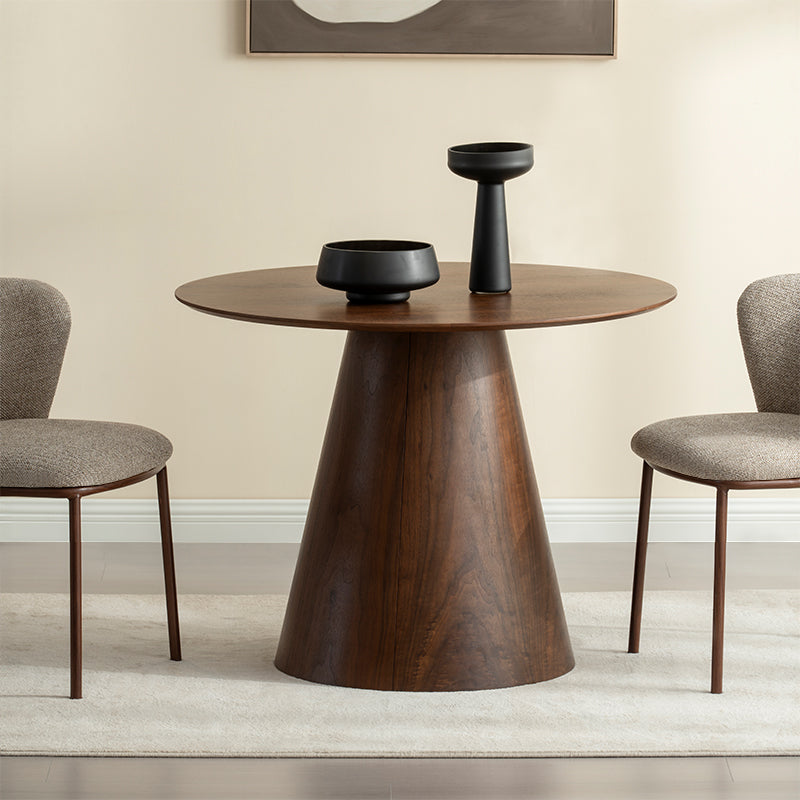 Mesa de Comedor Redonda Elowen y 4 Sillas de comedor Karin [Conjunto de Comedor]