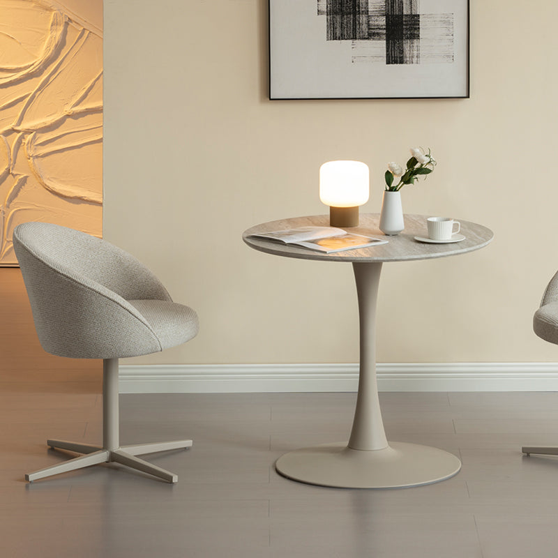 Mesa de comedor redonda Tiana [Travertino] [80 cm]