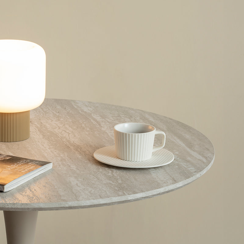 Mesa de comedor redonda Tiana [Travertino] [80 cm]