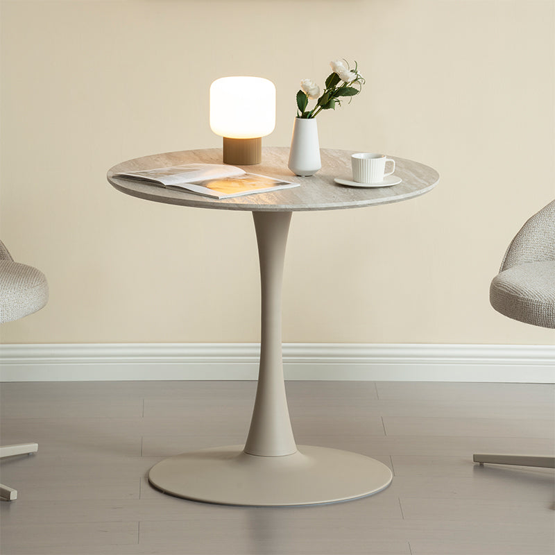 Mesa de comedor redonda Tiana [Travertino] [80 cm]