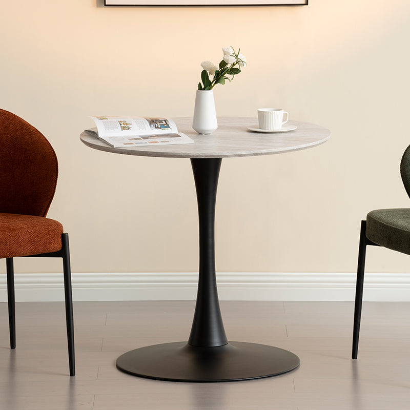 Mesa de comedor redonda Tiana y 4 Sillones de comedor Bard [Conjunto de Comedor]