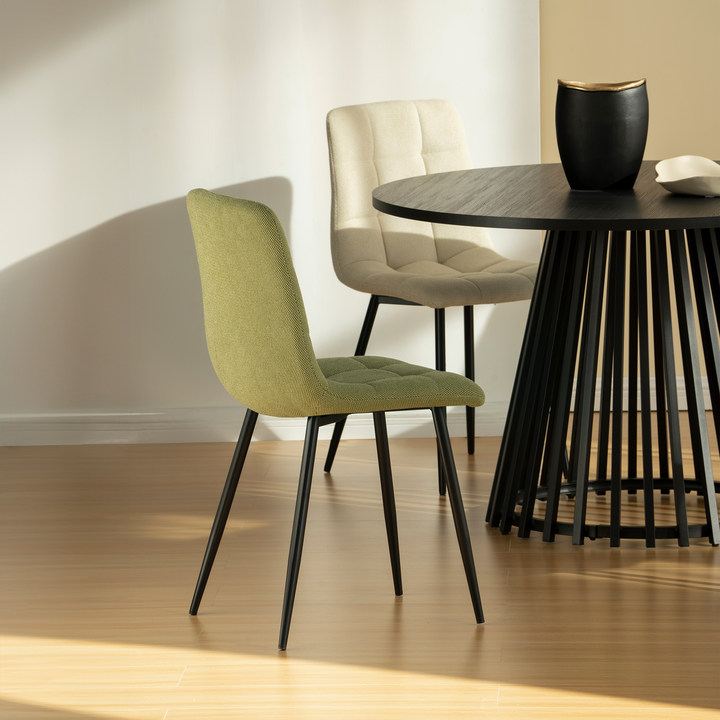 Silla de comedor Aoife [Juego de 2] [Tejido efecto lino]