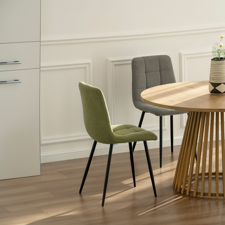 Silla de comedor Aoife [Juego de 2] [Tejido efecto lino]